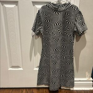 Zara Monochrome Swirl Dress